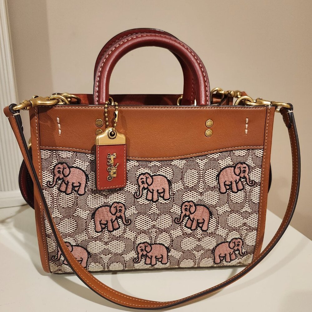 Coach Rogue Bag 25 In Signature Textile Jacquard With Embroidered Elephant - Picture 9 of 11